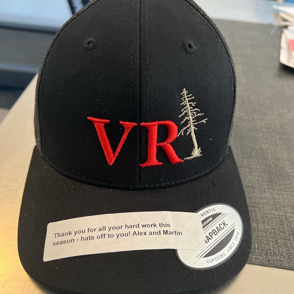 Virgin River Baseball cap gifted from Martin and Alex to crew season 5.